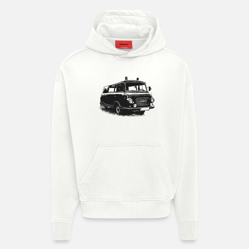 Barkas with blue light - Hoodie- made by SPREAD  - OFF WHITE