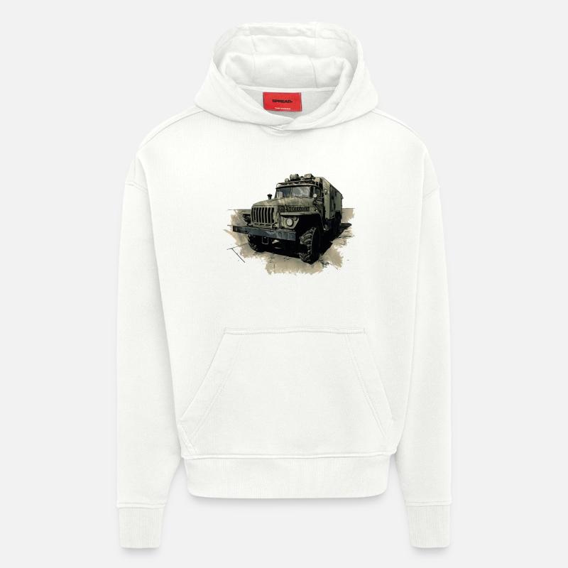 URAL 4320 - Sweat à capuche bio épais oversize fabriqué en UE - OFF WHITE