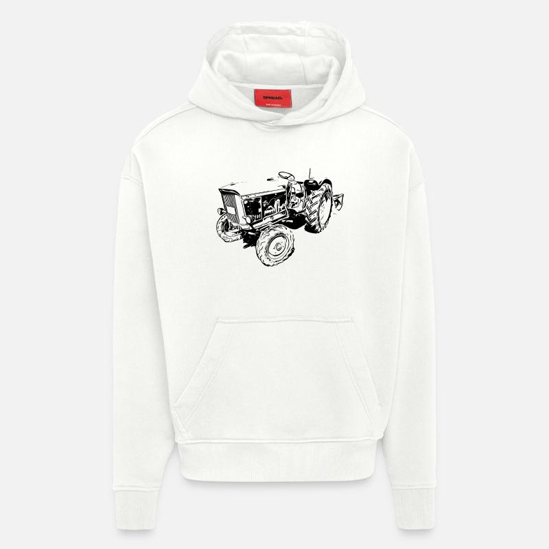 JD LANZ 700 - Sweat à capuche bio épais oversize fabriqué en UE - OFF WHITE