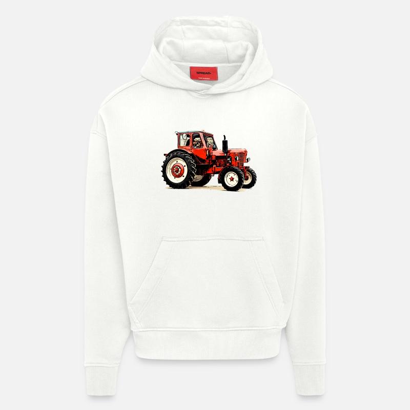 Biélorussie mts 50 - Sweat à capuche bio épais oversize fabriqué en UE - OFF WHITE
