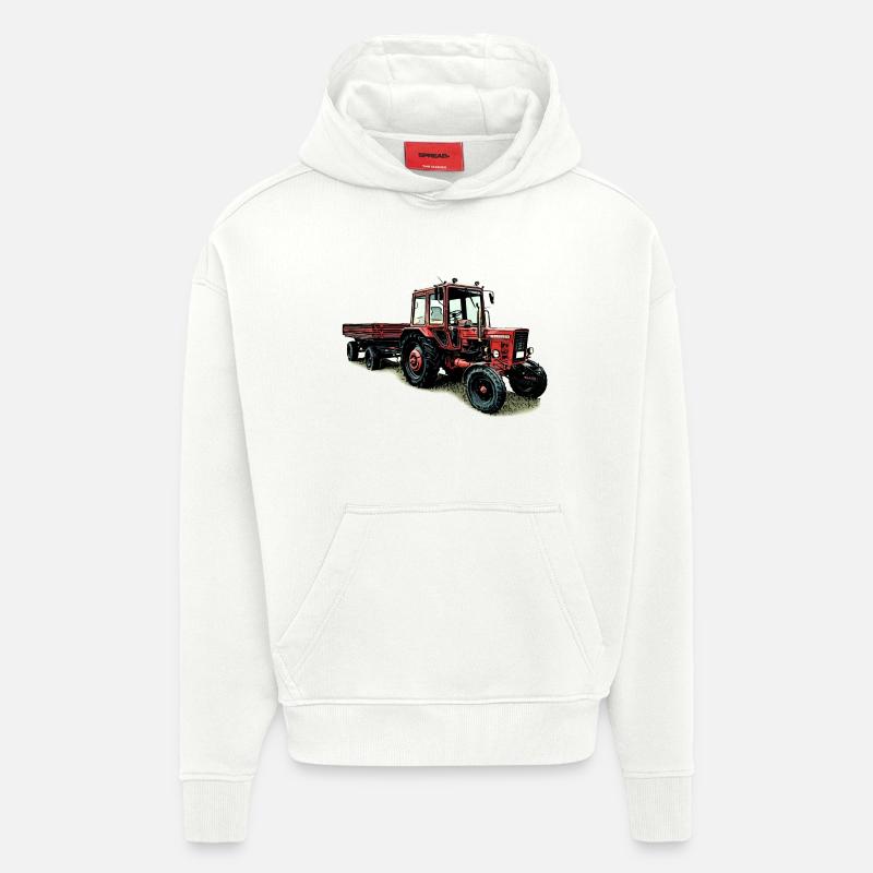 Belarus MTS 80 mit Anhänger - Hoodie- made by SPREAD  - OFF WHITE