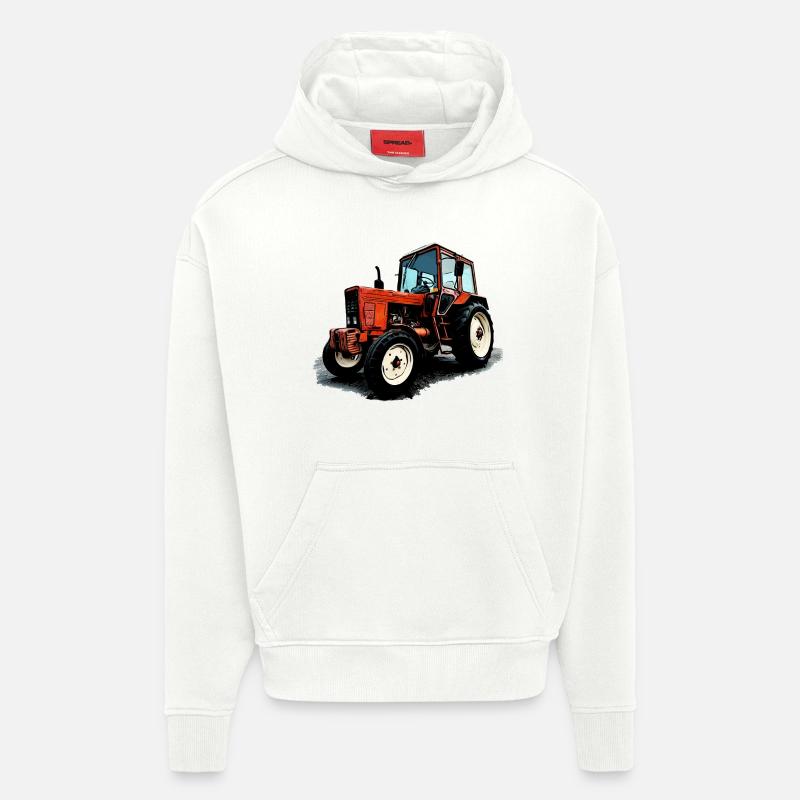 Biélorussie MTS 550 - Sweat à capuche bio épais oversize fabriqué en UE - OFF WHITE