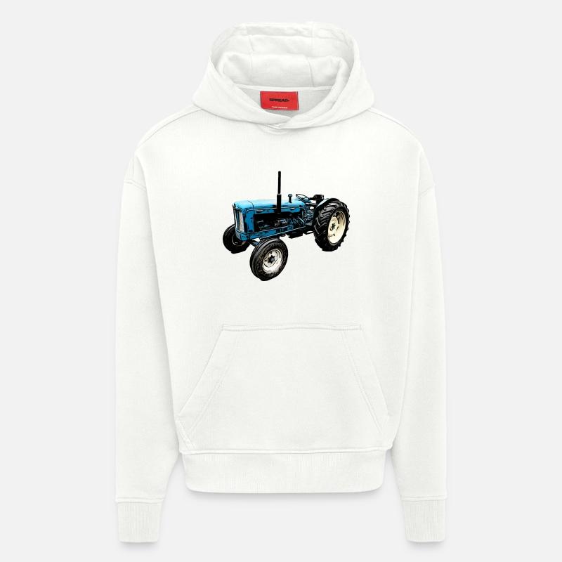Tracteur Super Major 6 - Sweat à capuche bio épais oversize fabriqué en UE - OFF WHITE