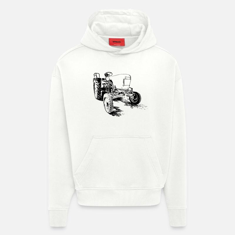 Dieselross F12 | Oldtimer-Traktor | Schwarz - Hoodie- made by SPREAD  - OFF WHITE