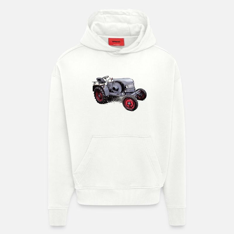 Oldtimer Traktor Kramer K12 - Hoodie- made by SPREAD  - OFF WHITE