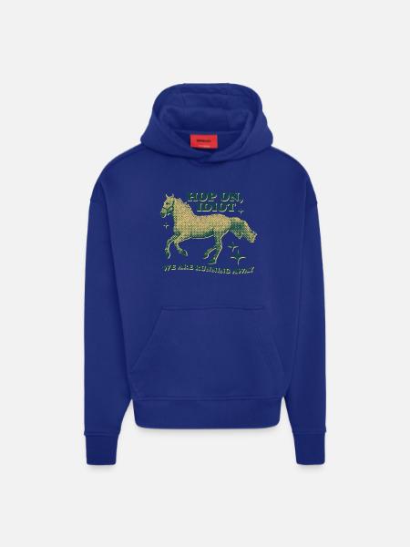 Hop On, Idiot – Lustiges Pferde-Design - Hoodie- made by SPREAD - OFF WHITE