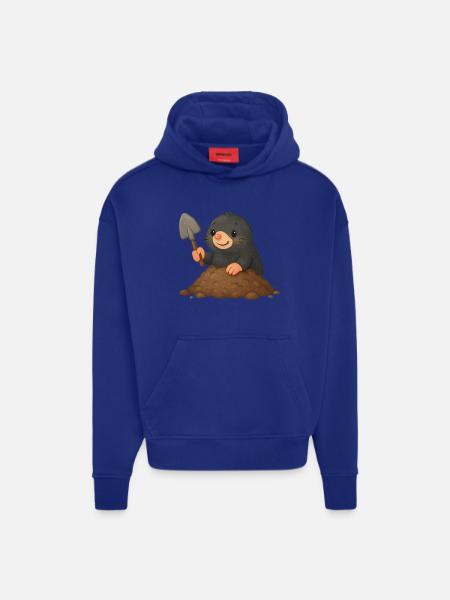 Cute mole with shovel - Hoodie- made by SPREAD  - OFF WHITE