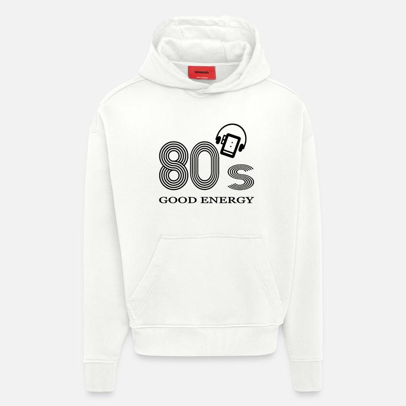 années 80 - Sweat à capuche bio épais oversize fabriqué en UE - OFF WHITE