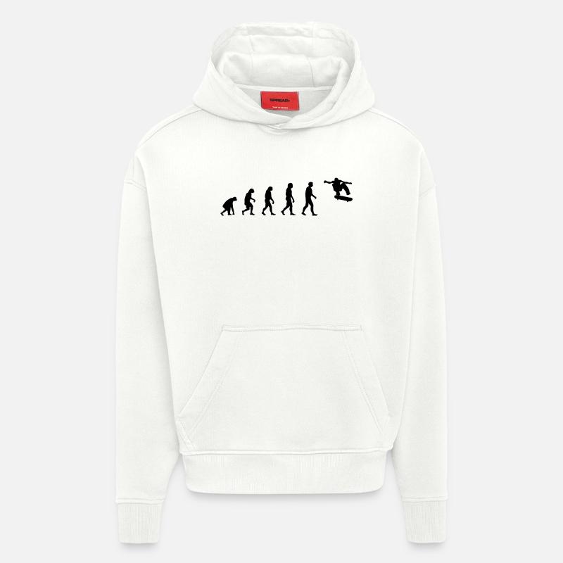 Evolution Skate - Sweat à capuche bio épais oversize fabriqué en UE - OFF WHITE