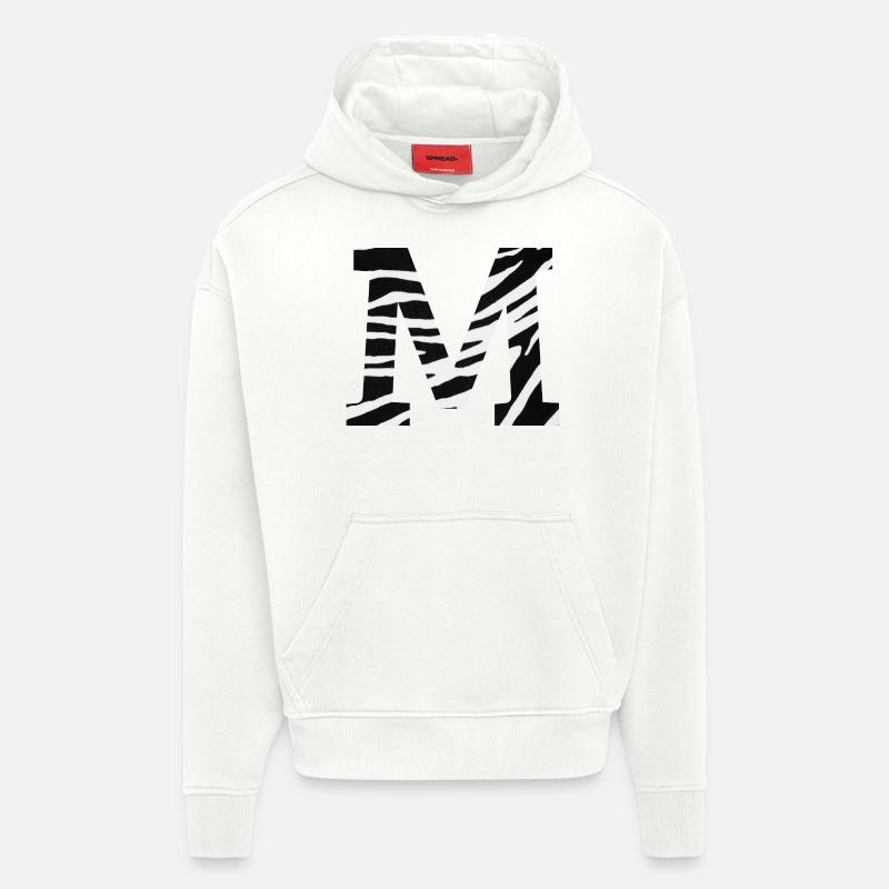 Buchstabe m zebra - Hoodie- made by SPREAD  - OFF WHITE