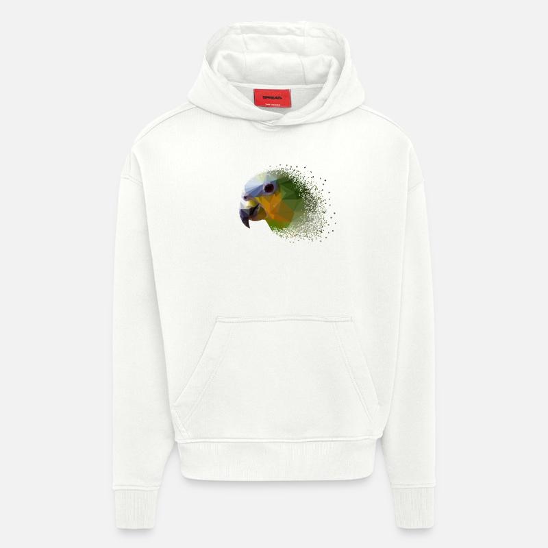 perroquet - Sweat à capuche bio épais oversize fabriqué en UE - OFF WHITE