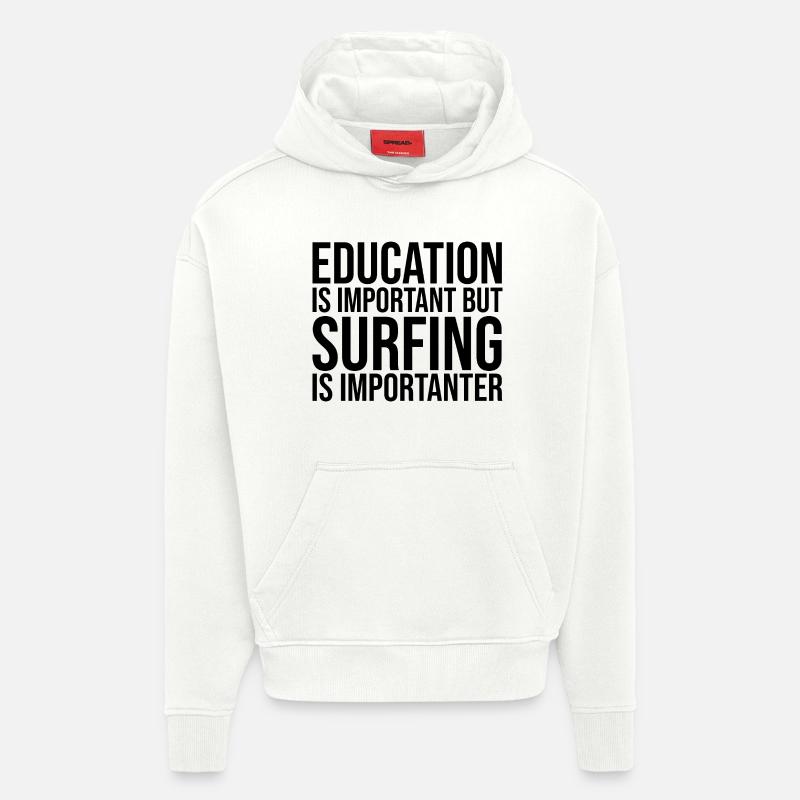 surf - Sweat à capuche bio épais oversize fabriqué en UE - OFF WHITE