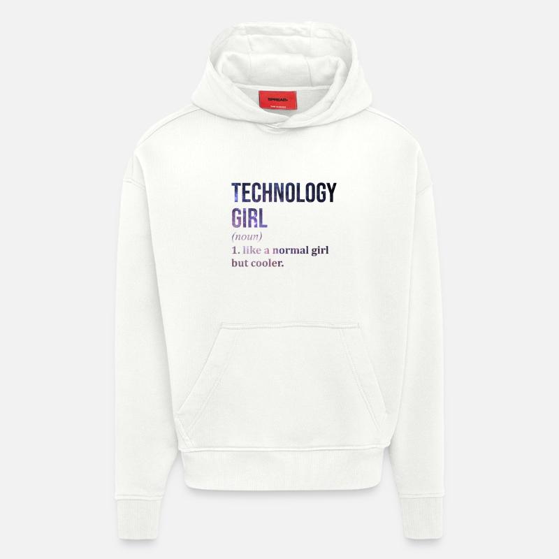 Technologie Technologie Technologie - Sweat à capuche bio épais oversize fabriqué en UE - OFF WHITE