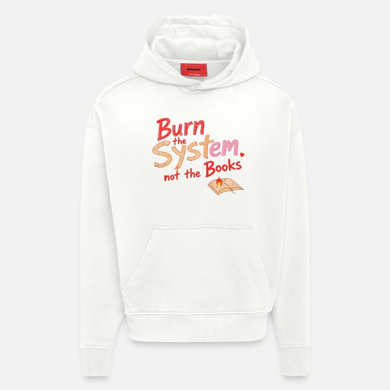 Brûler le système - Sweat à capuche bio épais oversize fabriqué en UE - OFF WHITE