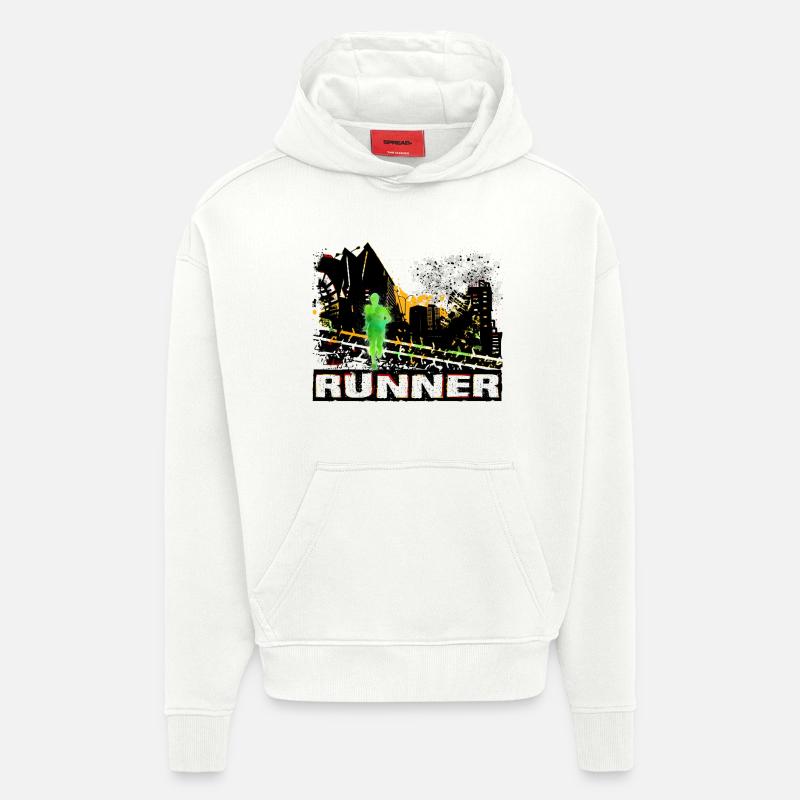 Runner - Hoodie- made by SPREAD  - OFF WHITE