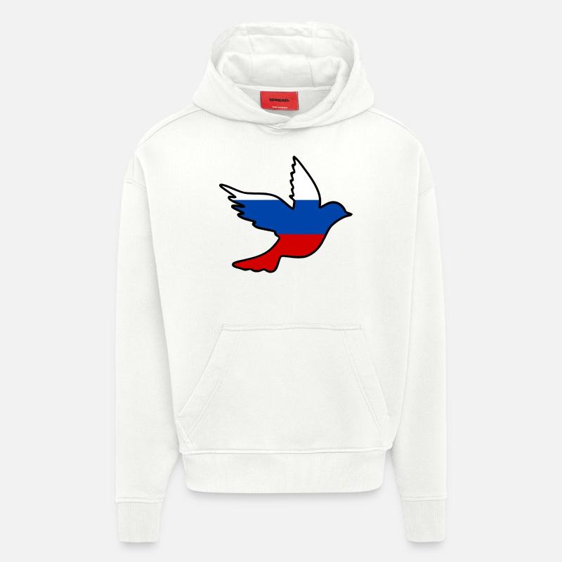 russie - Sweat à capuche bio épais oversize fabriqué en UE - OFF WHITE