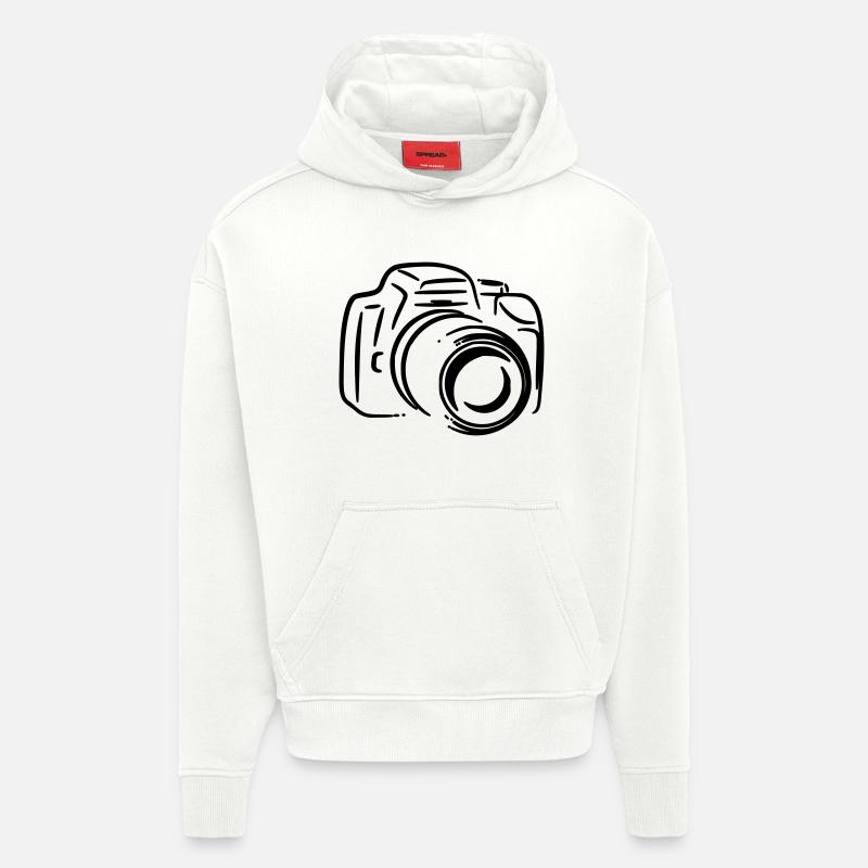 Reflex photo - Sweat à capuche bio épais oversize fabriqué en UE - OFF WHITE