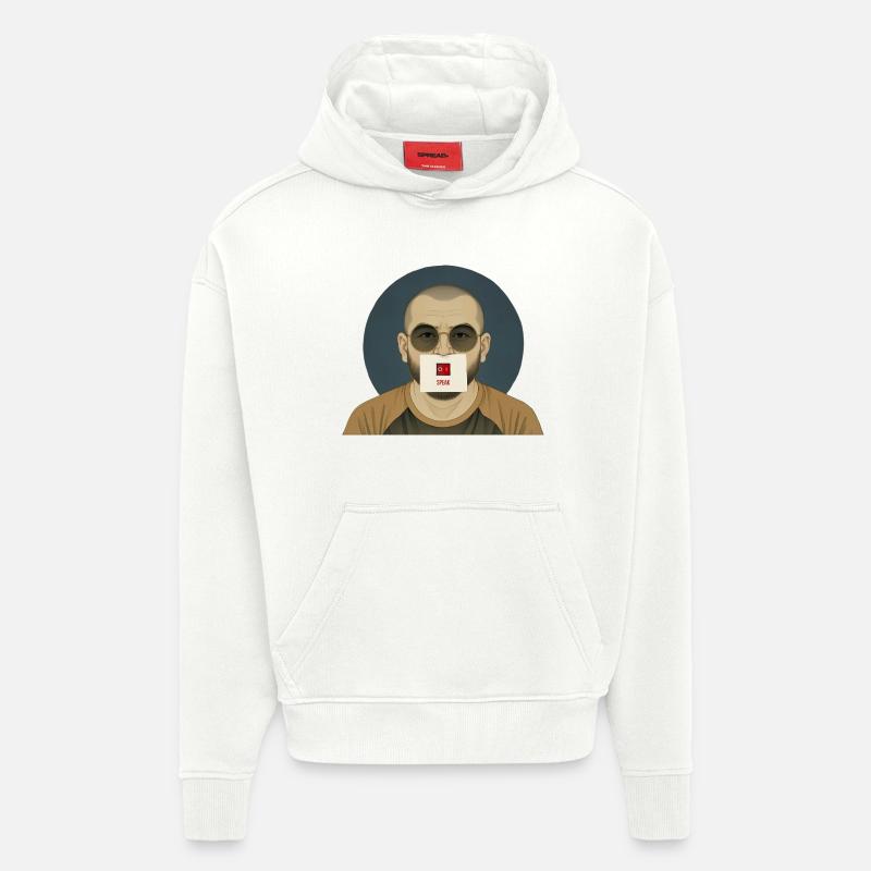 SPEAK MAN - nice people - Sweat à capuche bio épais oversize fabriqué en UE - OFF WHITE