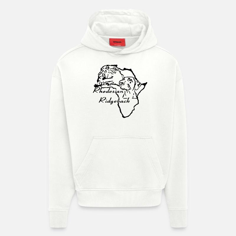 Rhodesian Ridgeback - Sweat à capuche bio épais oversize fabriqué en UE - OFF WHITE
