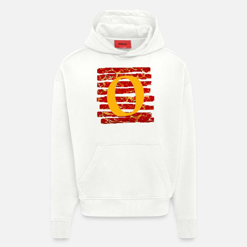 Bande E 232 O - Sweat à capuche bio épais oversize fabriqué en UE - OFF WHITE
