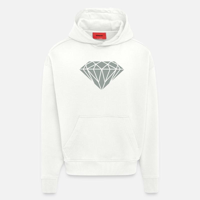 Diamant - Sweat à capuche bio épais oversize fabriqué en UE - OFF WHITE