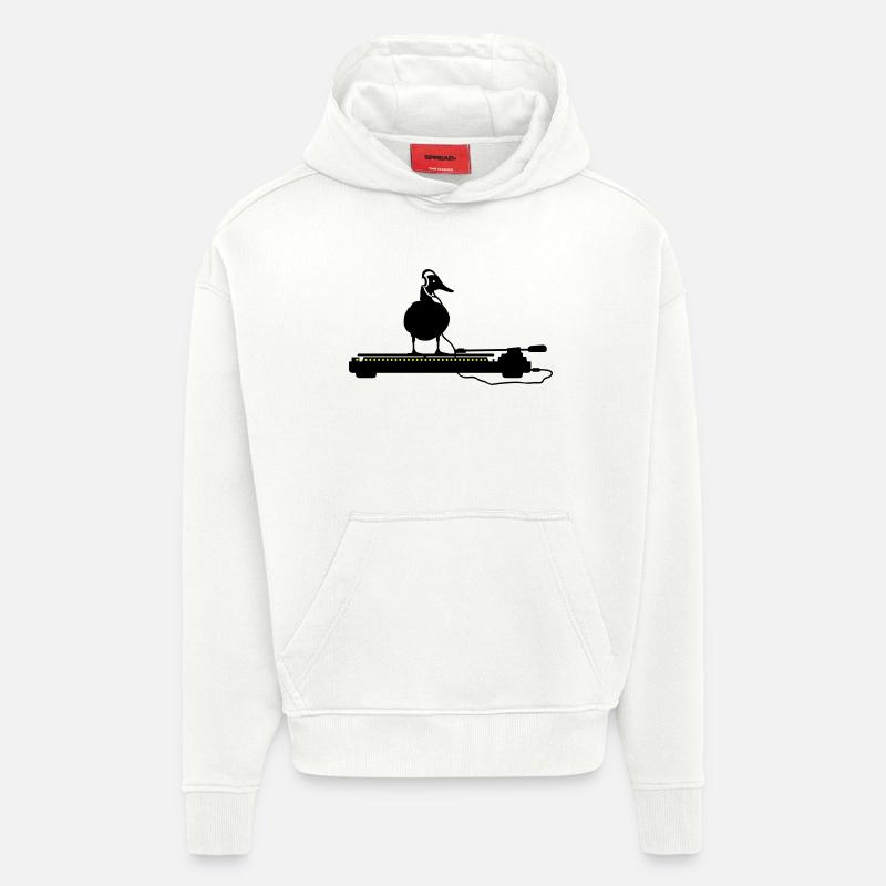 disco duck turntable - Hoodie- made by SPREAD  - OFF WHITE