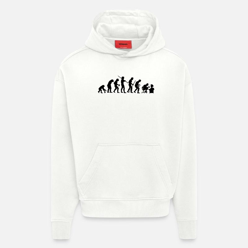 Évolution - Sweat à capuche bio épais oversize fabriqué en UE - OFF WHITE