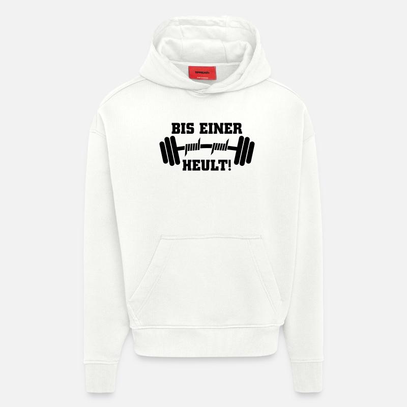 Bis einer heult Hantel - Hoodie- made by SPREAD  - OFF WHITE