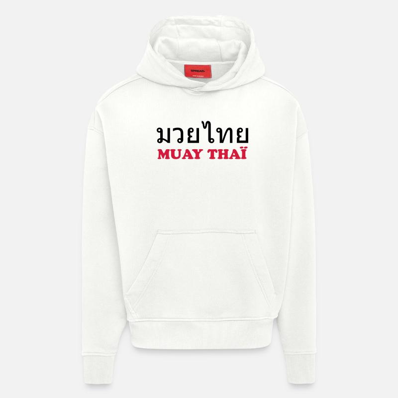 Muay Thai - Sweat à capuche bio épais oversize fabriqué en UE - OFF WHITE