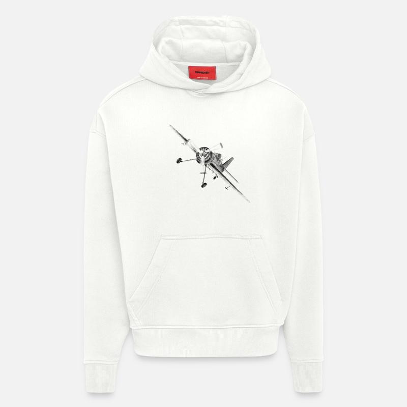 plane - Sweat à capuche bio épais oversize fabriqué en UE - OFF WHITE