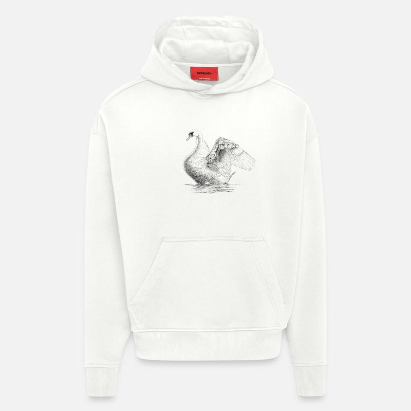 Swan - Sweat à capuche bio épais oversize fabriqué en UE - OFF WHITE