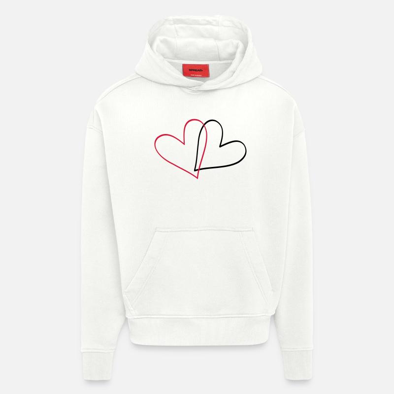 Herzen Herz Geschenkidee Partnerlook - Hoodie- made by SPREAD  - OFF WHITE