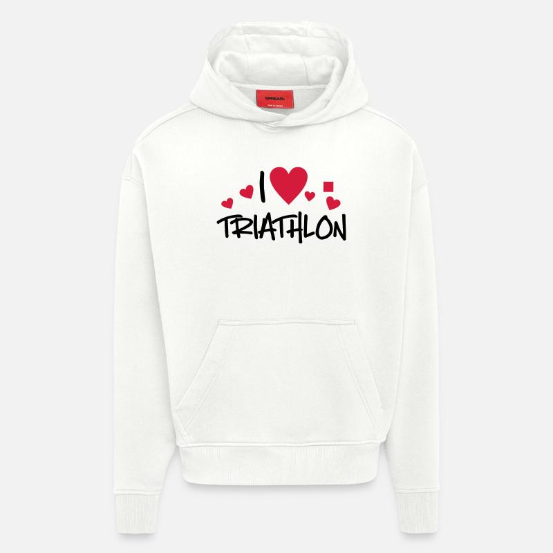 Triathlon - Sweat à capuche bio épais oversize fabriqué en UE - OFF WHITE