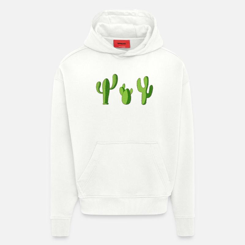 Cactus - Sweat à capuche bio épais oversize fabriqué en UE - OFF WHITE