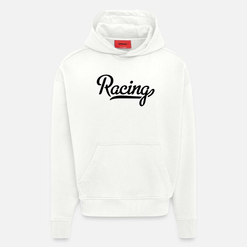 6061912 121984375 racing - Sweat à capuche bio épais oversize fabriqué en UE - OFF WHITE