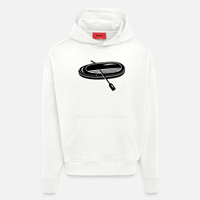 Schlauchboot mit zwei Paddel - Hoodie- made by SPREAD  - OFF WHITE