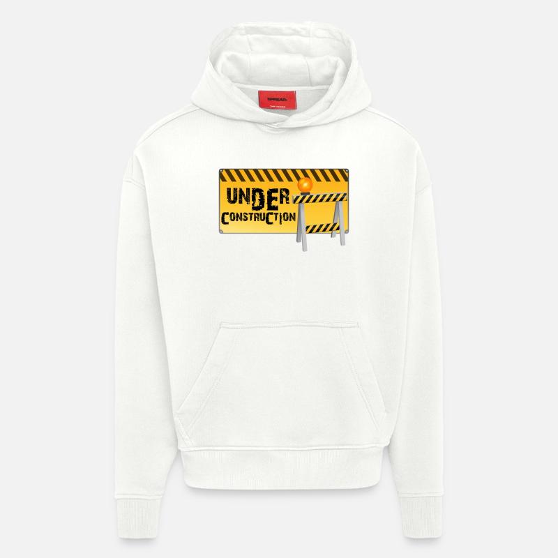 Construction - Sweat à capuche bio épais oversize fabriqué en UE - OFF WHITE