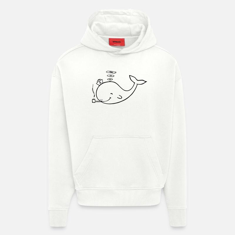 baleine - Sweat à capuche bio épais oversize fabriqué en UE - OFF WHITE