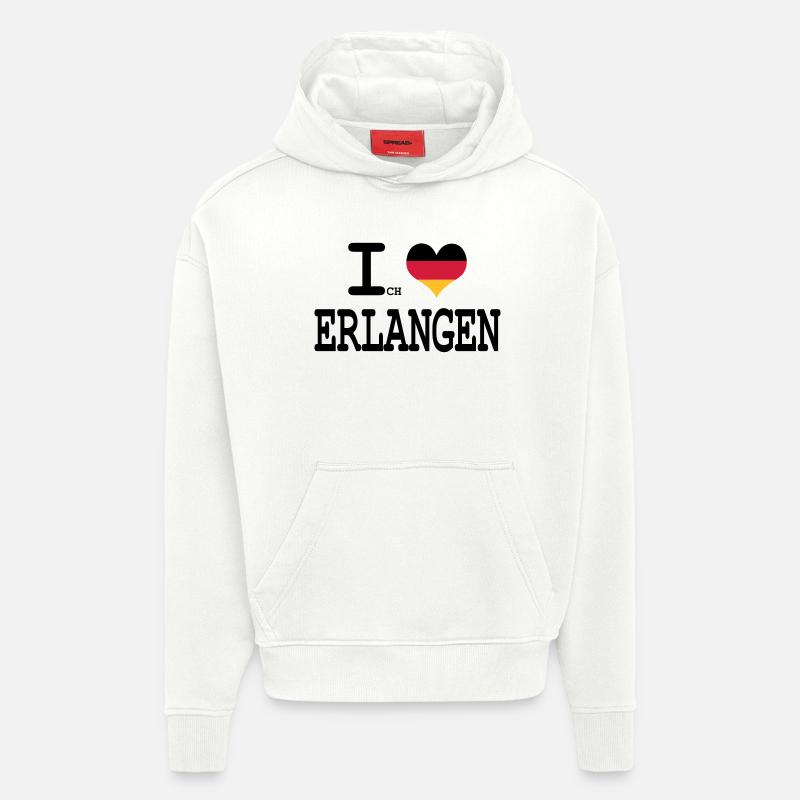 J'aime le gain - Sweat à capuche bio épais oversize fabriqué en UE - OFF WHITE