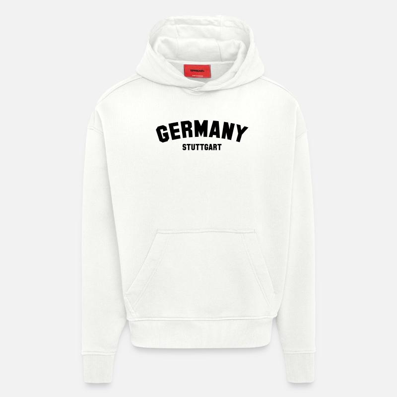 STUTTGART - Sweat à capuche bio épais oversize fabriqué en UE - OFF WHITE