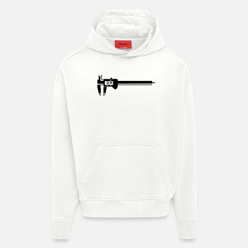 messschieber - Sweat à capuche bio épais oversize fabriqué en UE - OFF WHITE