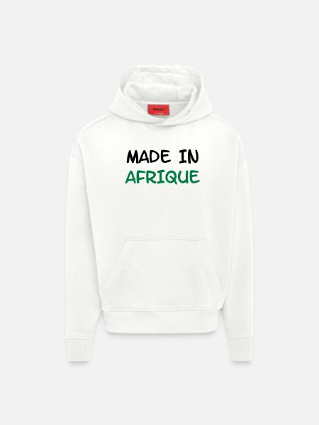 Made in AFRIQUE ! - Sweat à capuche bio épais oversize fabriqué en UE - OFF WHITE