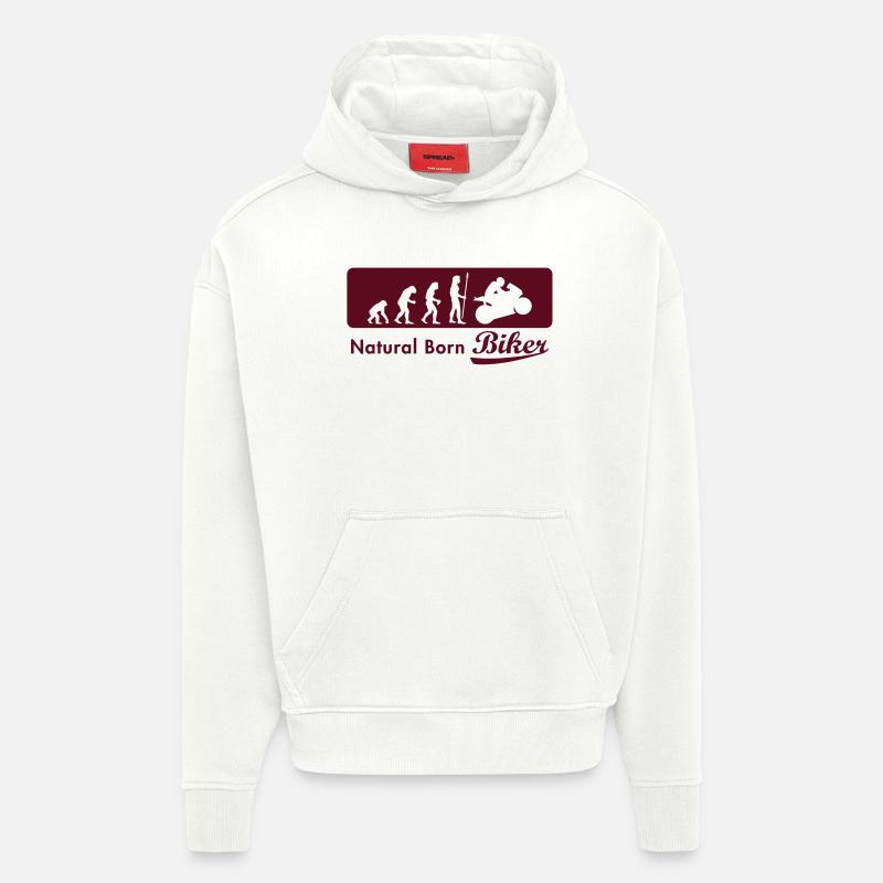 evolution_biker - Hoodie- made by SPREAD  - OFF WHITE