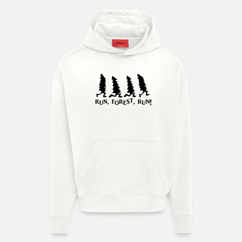 Forêt Run Run - Sweat à capuche bio épais oversize fabriqué en UE - OFF WHITE