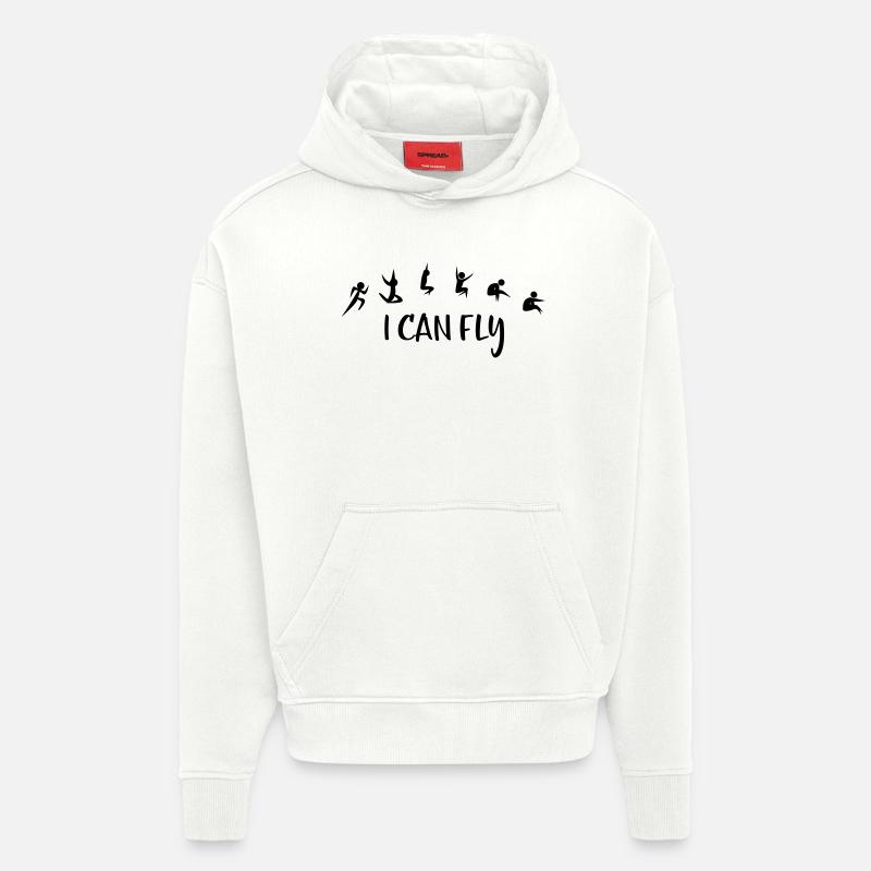 Saut en longueur - Sweat à capuche bio épais oversize fabriqué en UE - OFF WHITE