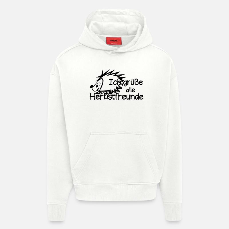 Herbstfreunde Herbst Igel Spruch Geschenk lustig - Hoodie- made by SPREAD - OFF WHITE