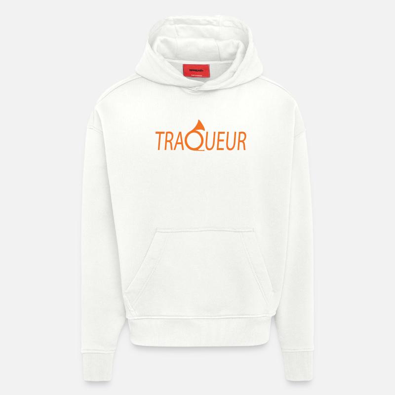 Traqueur ! - Sweat à capuche bio épais oversize fabriqué en UE - OFF WHITE