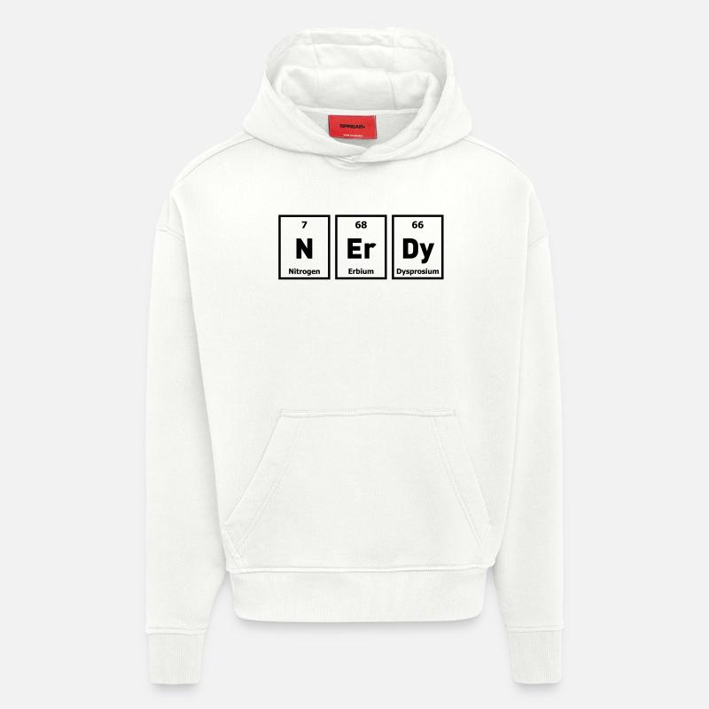nerd geek nerdy - Sweat à capuche bio épais oversize fabriqué en UE - OFF WHITE