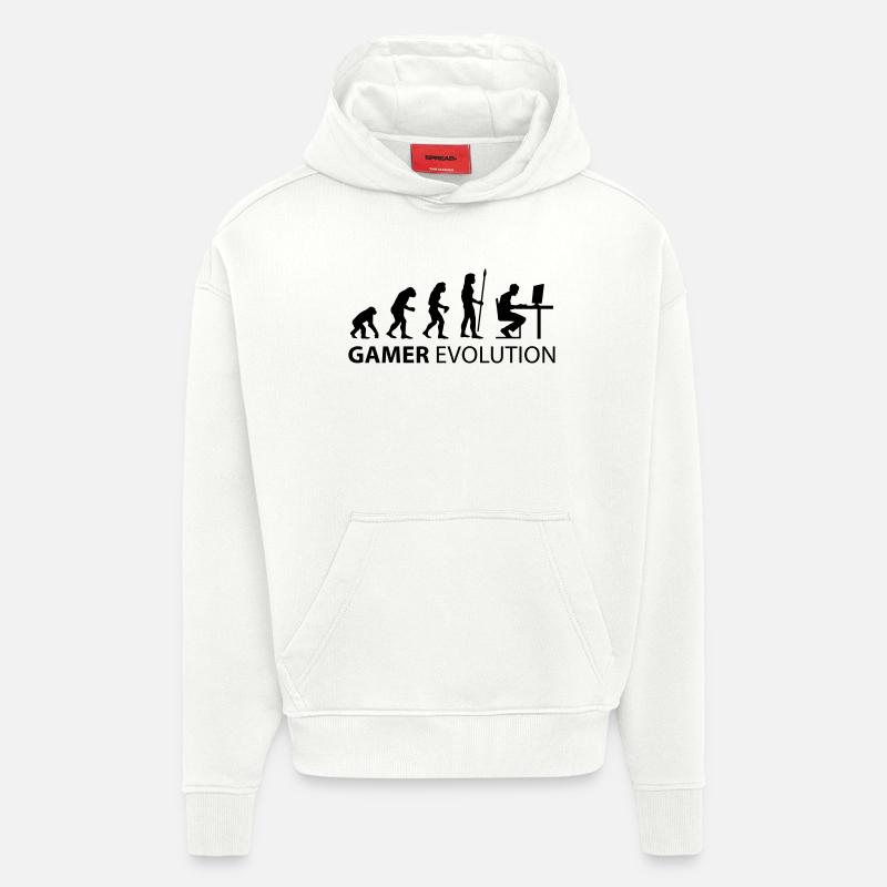 l'évolution de gamer - Sweat à capuche bio épais oversize fabriqué en UE - OFF WHITE