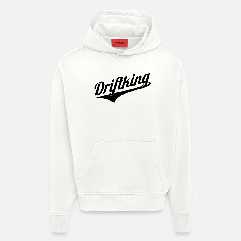 Rétro à la dérive - Sweat à capuche bio épais oversize fabriqué en UE - OFF WHITE